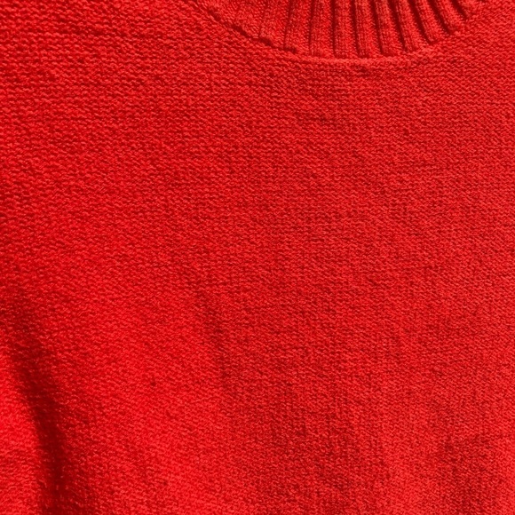 Women's Banana Republic Red Solid Tight-Knit Sweater S Cotton Crew Stretch Light - Picture 11 of 13